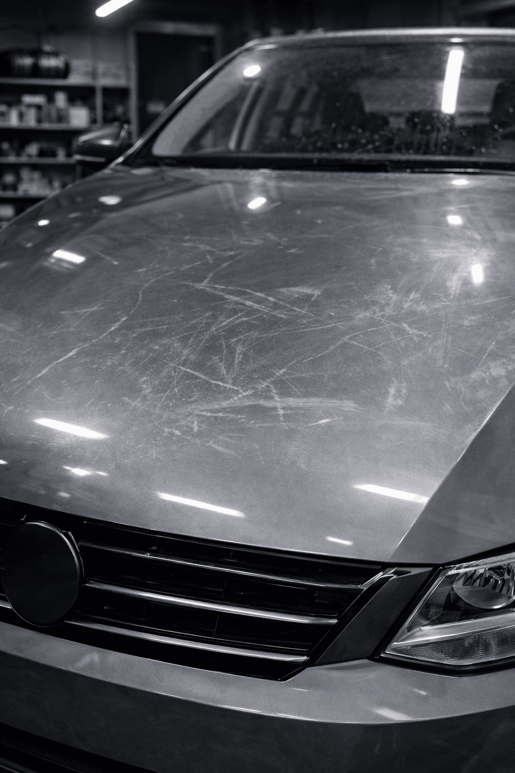 Pintura completa de capó — antes